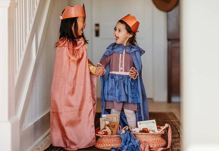 Children with Sarah's Silks smiling