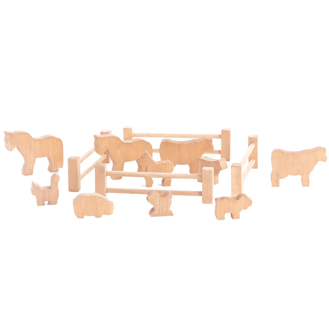 Lapp's - Farm Animals 14 pc Natural - Bella Luna Toys