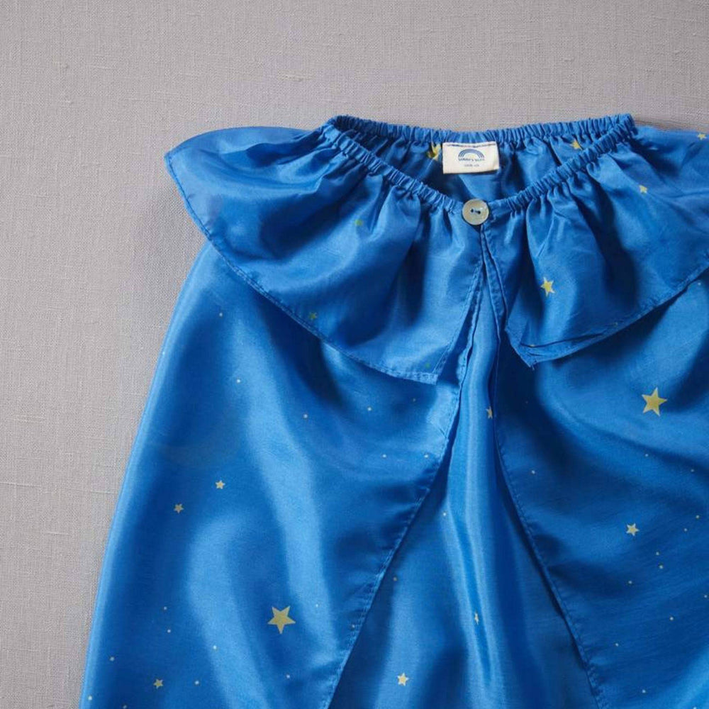 Sarah's Silks - Starry Night Silk Cape (close up) - Bella Luna Toys